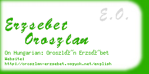 erzsebet oroszlan business card